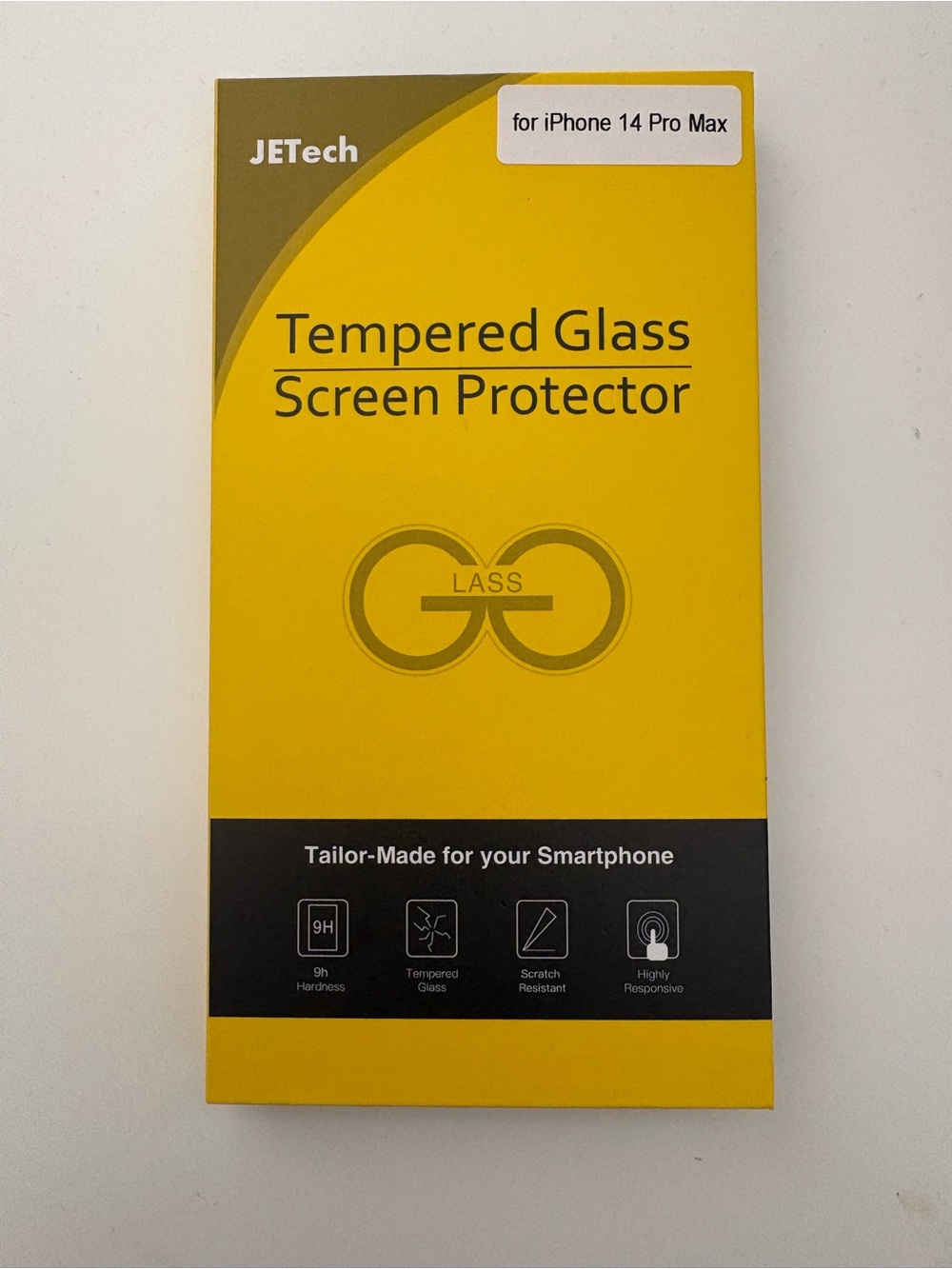 JETech Tempered Glass Screen Protector - Yellow Packaging iPhone 14 Pro Max